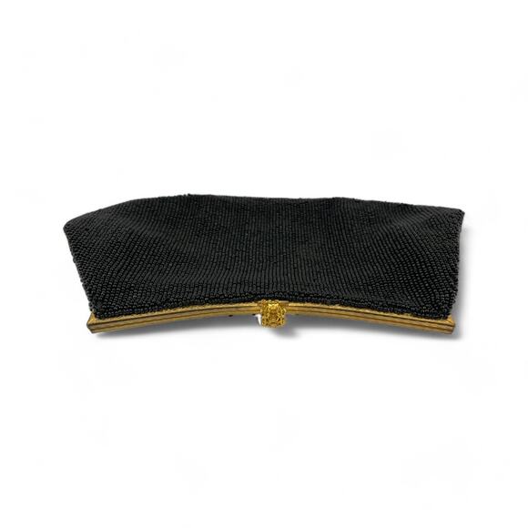 Vintage Calvaire Black Beaded Evening Clutch Purse | Made in France - Picture 9 of 13
